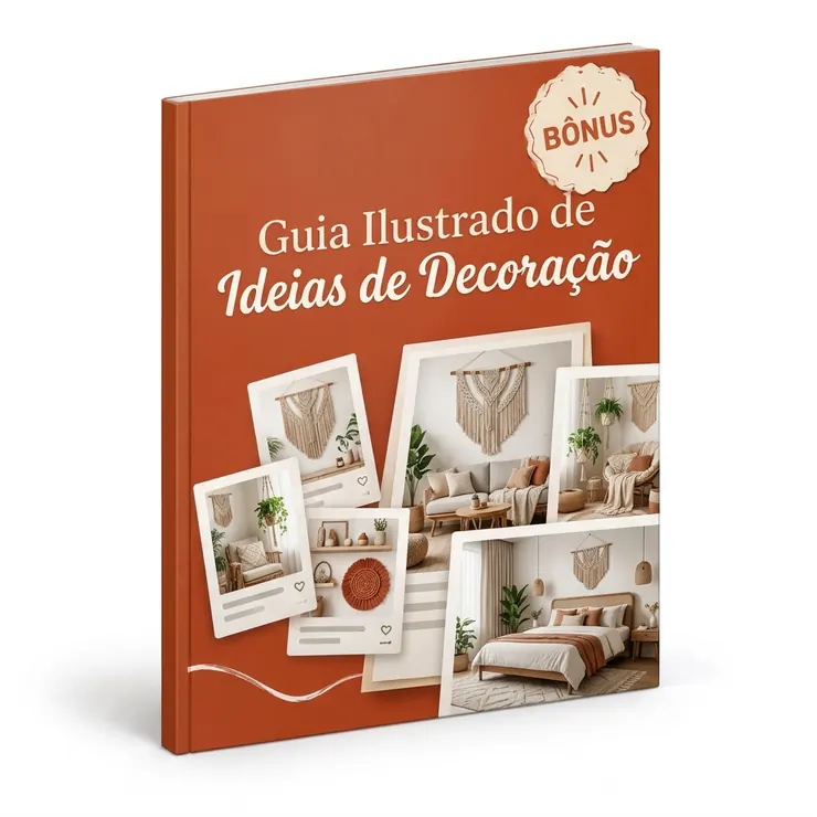 Mockup 3D do bônus Guia Ilustrado de Ideias Decoração